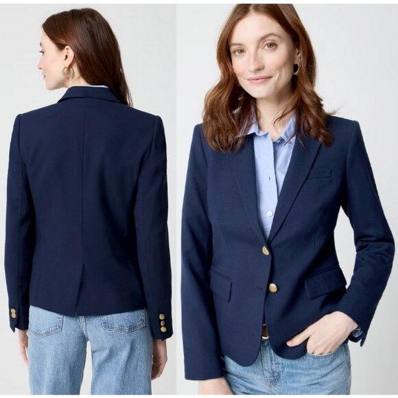 J.CREW FACTORY Original Schoolboy Blazer in Navy Wool Blend Size 12 - Picture 1 of 12